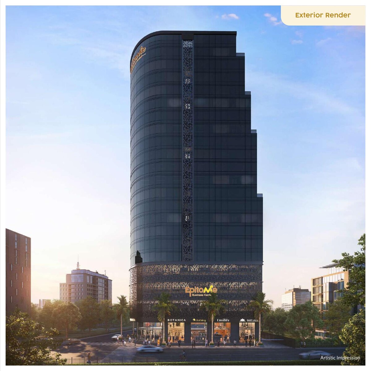 Epitome Business Center tower exterior render
